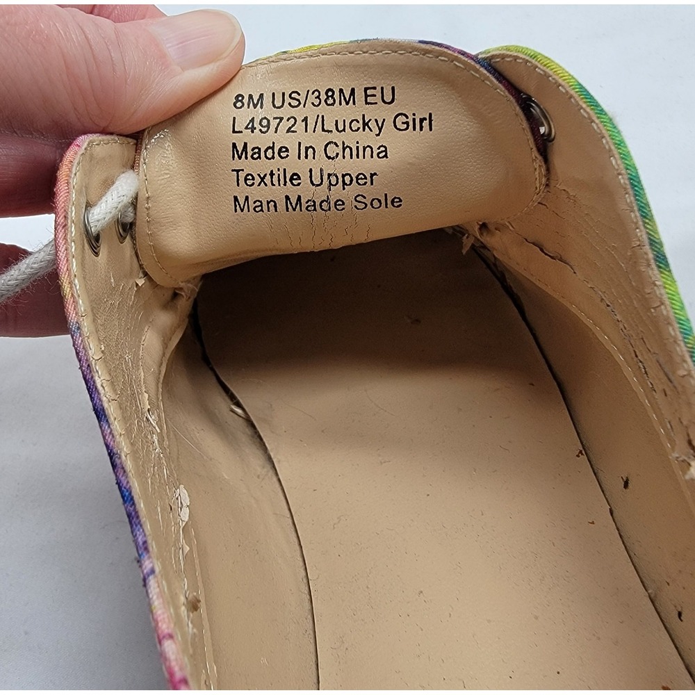 Luichiny Abstract Art Watercolor Colorful Lucky Girl Shoes Lace Up Size 8M - Picture 7 of 8